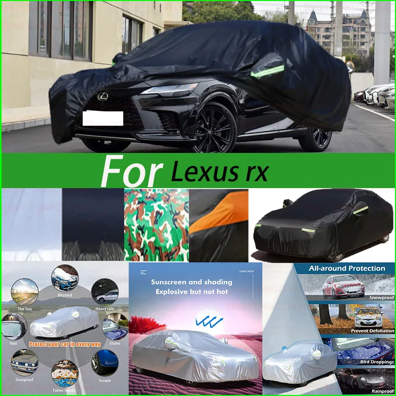 

Outdoor Protection Full Car Covers Snow Cover Sunshade Waterproof Dustproof Exterior Black Car Cover For Lexus Rx