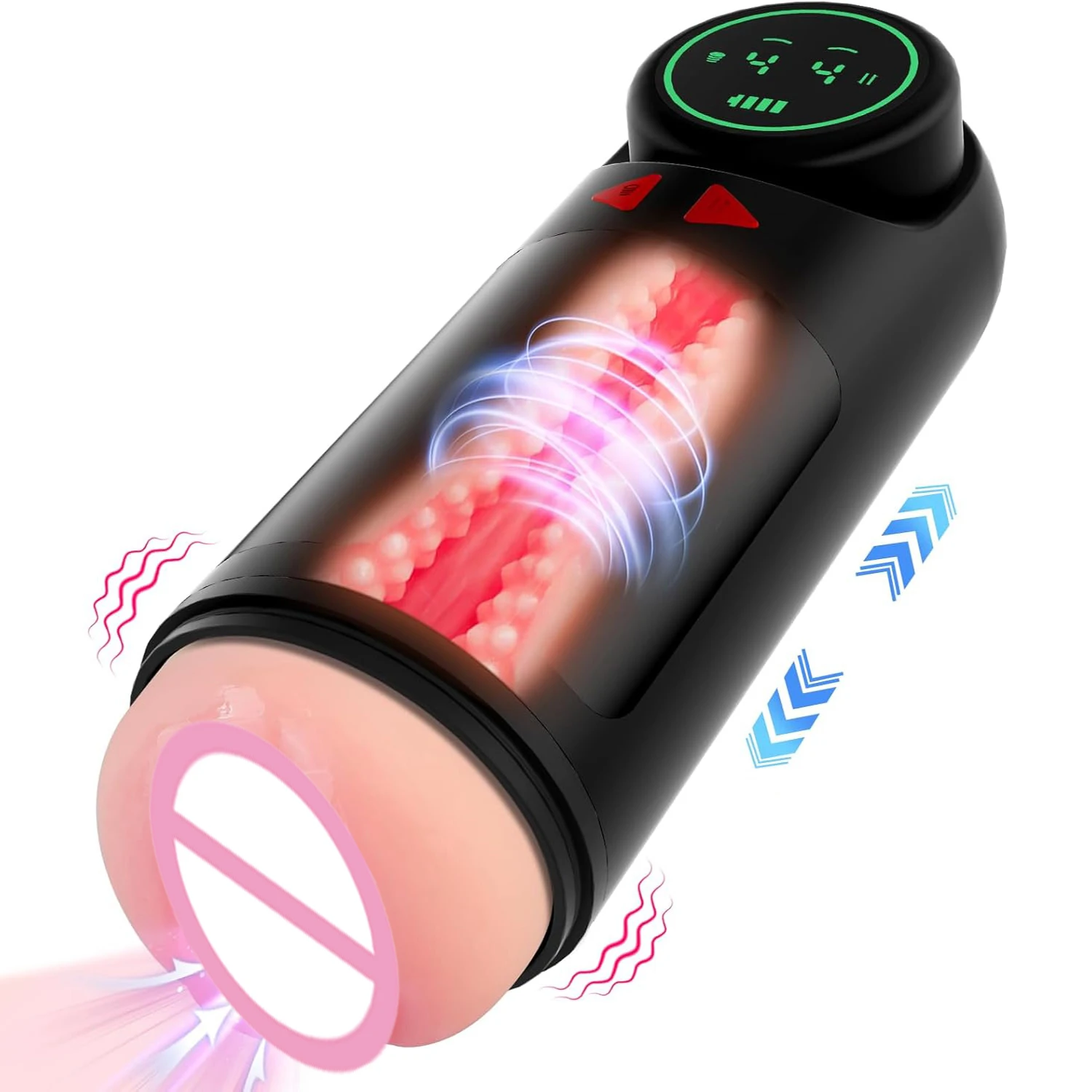 Sex Toys Automatic Male Masturbator Penis Training with 4 Sucking 4 Vibrating and Thrusting Modes Toys Male Stroker LED Display