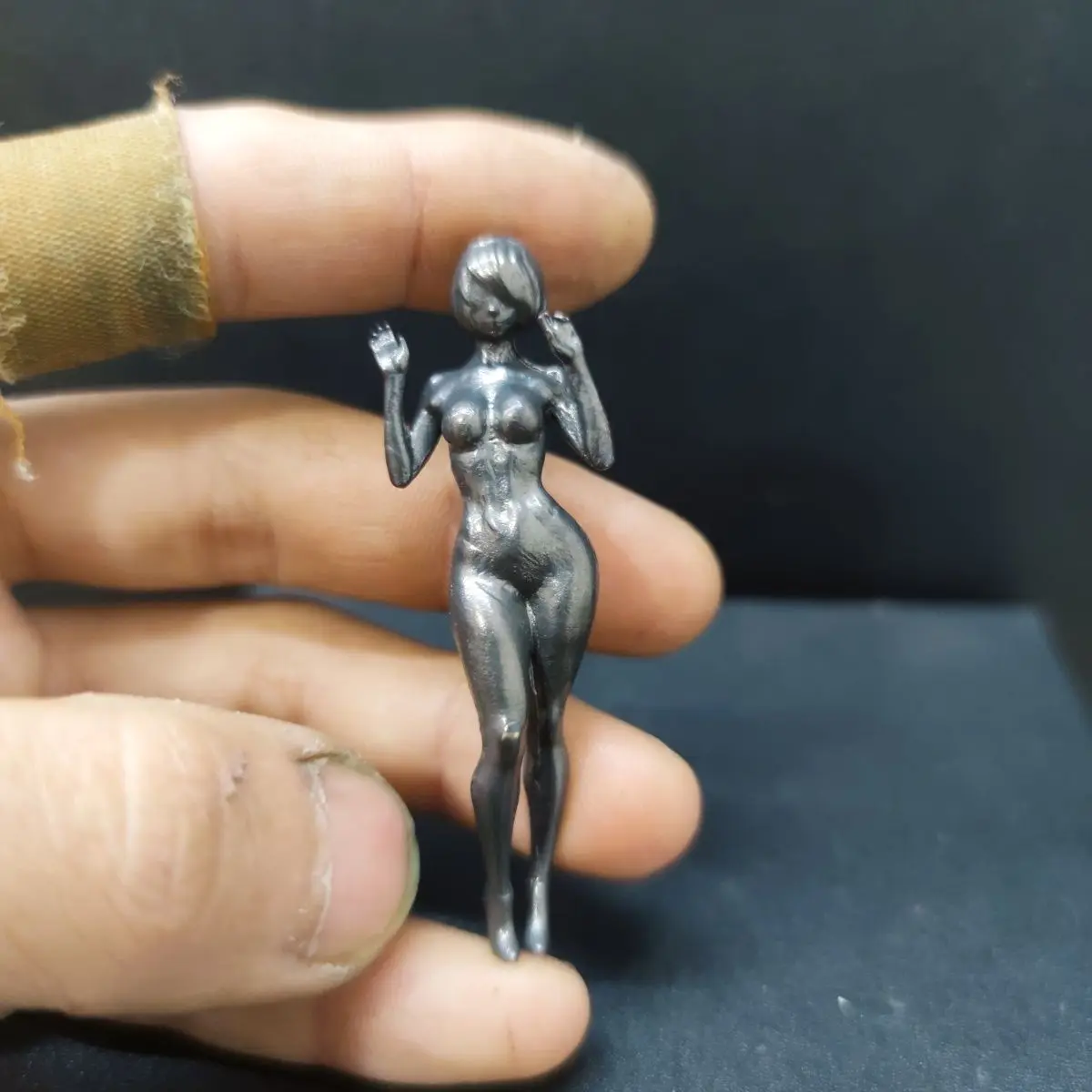 

Antique Copper Keychain - Steampunk Rustic Handcrafted Key Ring, Unique Gift for Men Pure Copper Vintage Miniature Statue