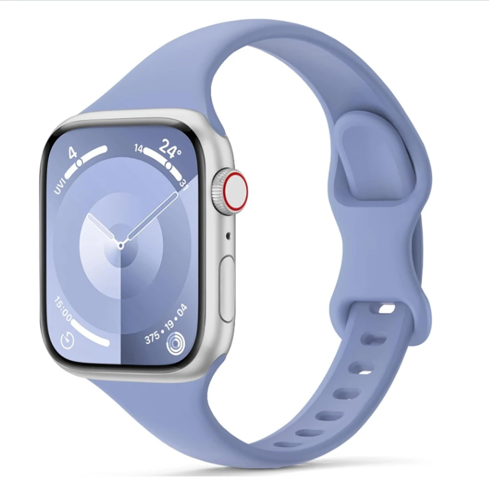 1 шт. тонкий силиконовый ремешок Correa для Apple Watch для женщин, спортивный 38 мм, 40 мм, 41 мм, 42 мм, 44 мм, 45 мм, 49 мм, тонкий резиновый ремешок для iwatch