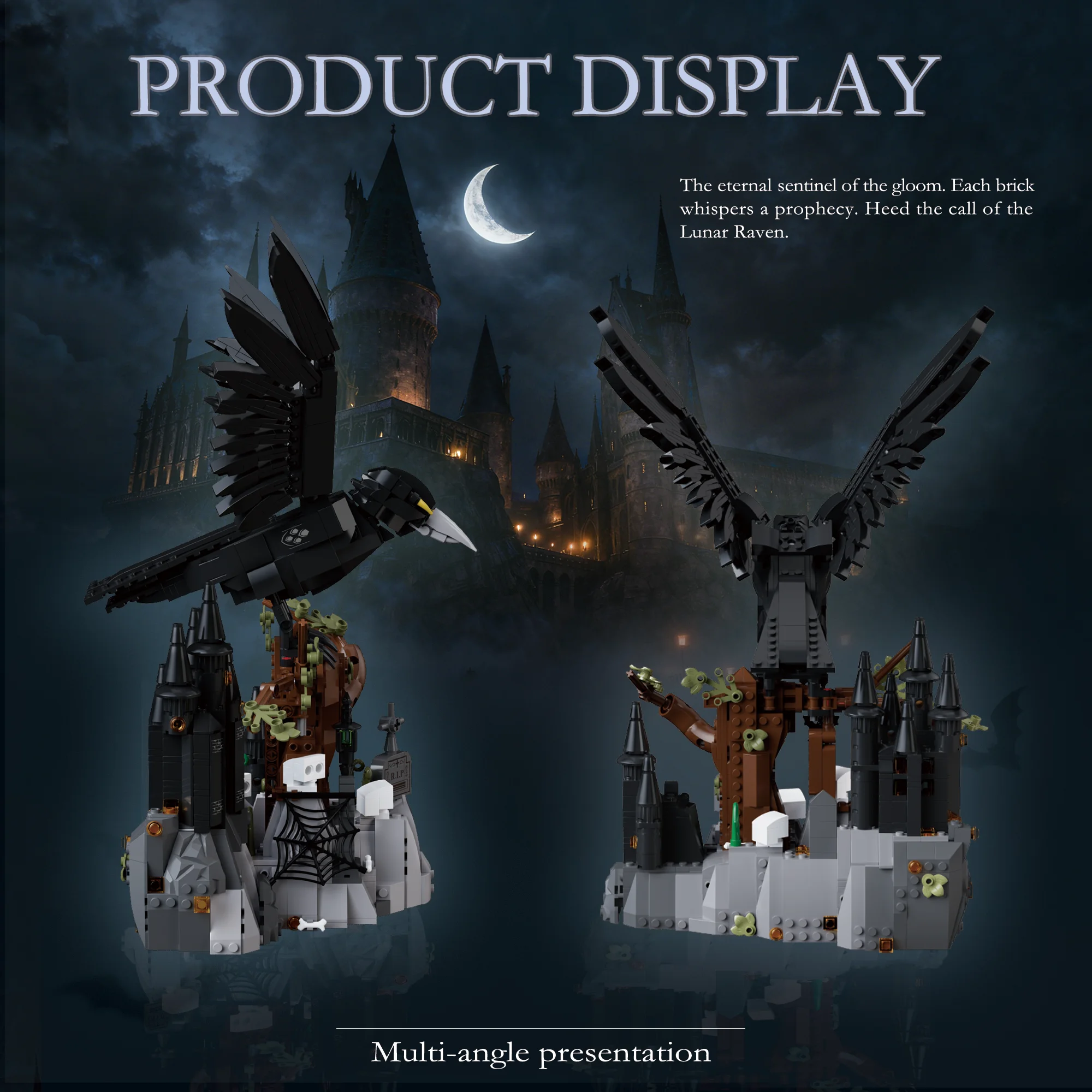 

1072Pcs Raven Building Blocks MOC Animals Birds Model Desktop Decoration Splicing Assembly Bricks Puzzle Toys Gift for Kid Adult