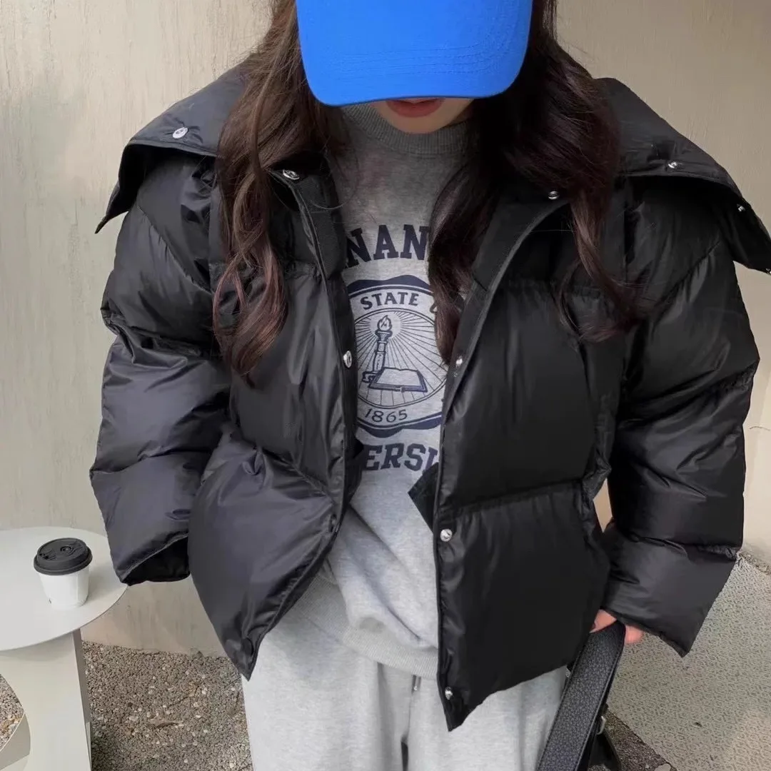 ماتيلدا المرأة ort البخاخ Jaet الخبز القرد الدافئة فضفاضة تناسب انفصال طوق لطيف Sle الأبيض Du أسفل ملء معطف الشتاء #3