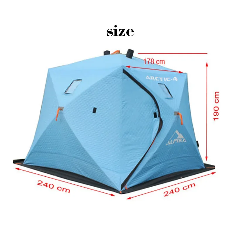 insulated ice fishing tent 4 person bivvy camping cube tent, instant setup kube tent for winter