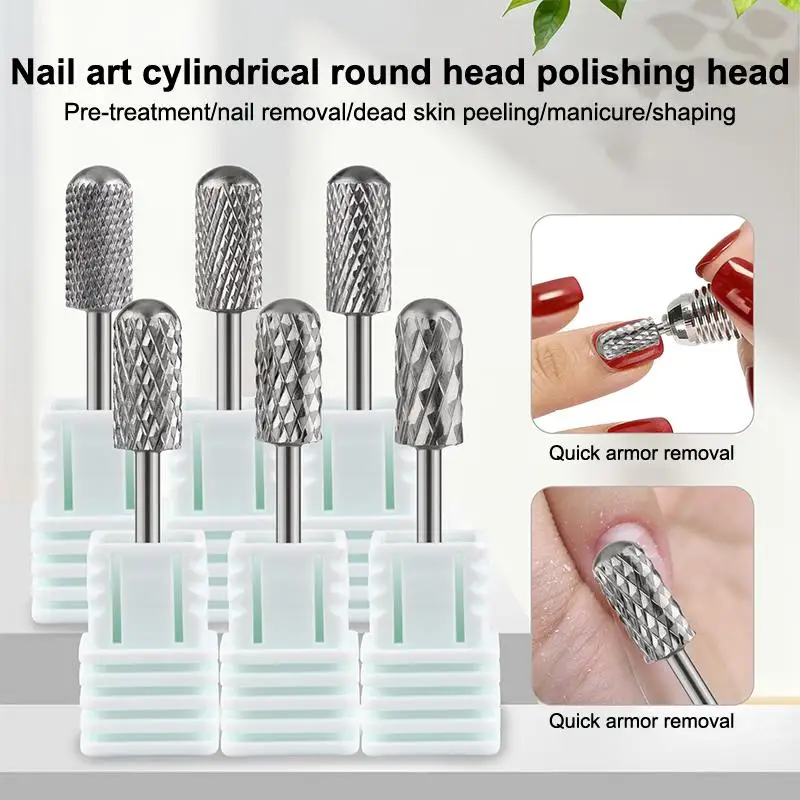1PCS Tungsten Steel Nail Drill Bit Rotate Burr Milling Nail Cutter Bits Electric Drill Machine For Manicure Pedicure Accessorie