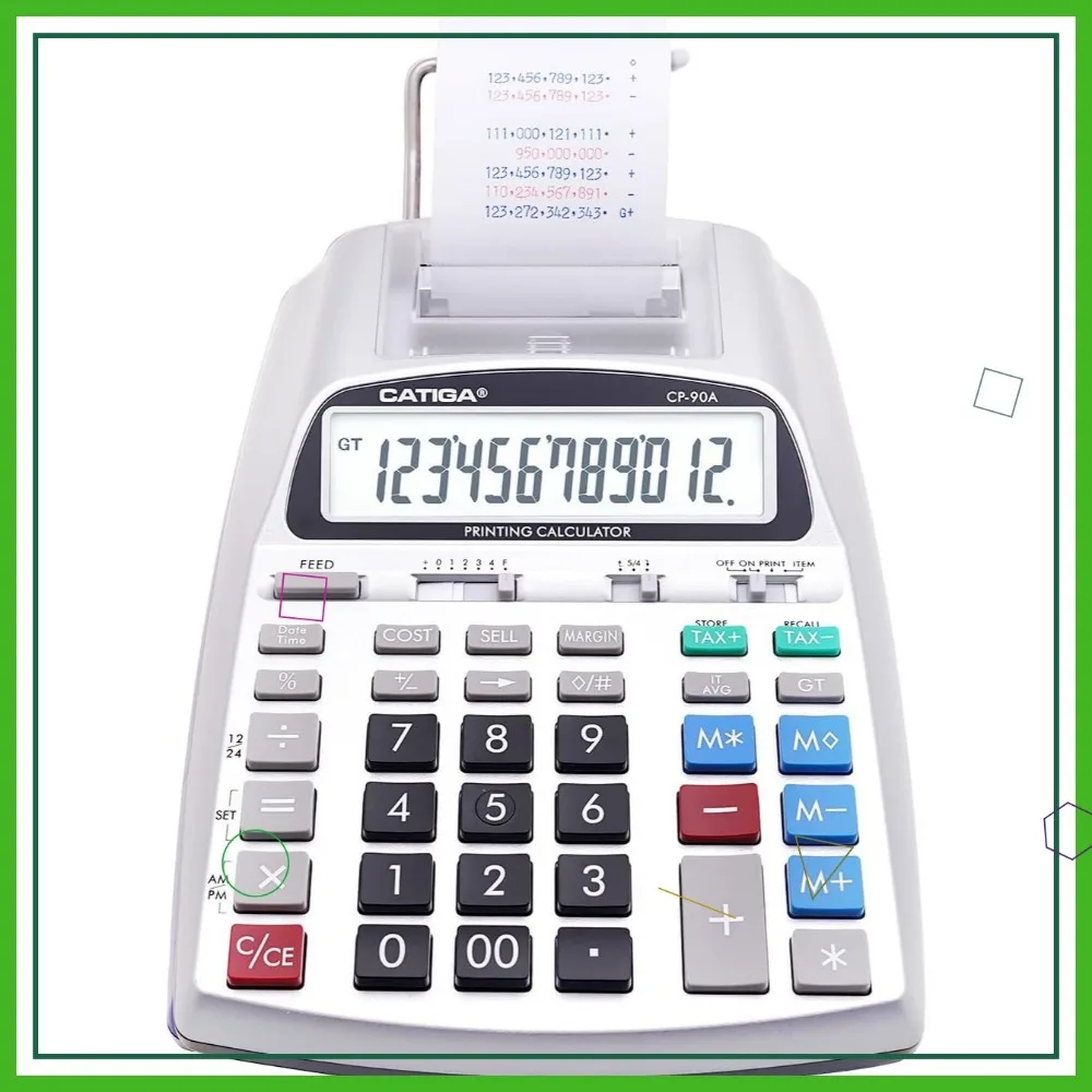 

2025 Upgraded Printing Calculator with Paper Roll, 10-Key Desktop Adding Machine for Office Finance