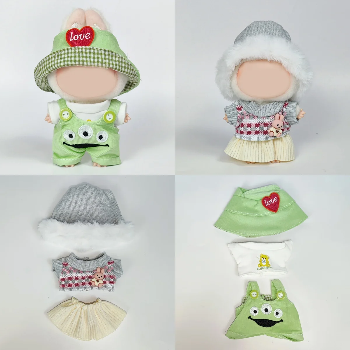 

Labubu Cloth Costume Collection - Casual Checkered Wear, Winter Knit Styles & Cute Cartoon Looks, Ideal for Decoration