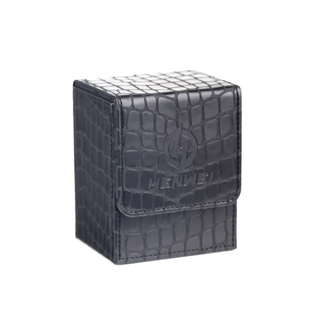Fashion PU Leather Card Deck Box Holds 80 Cards Flannel Game MTG Trading Card Holder Collection Window Collection Box Women Men