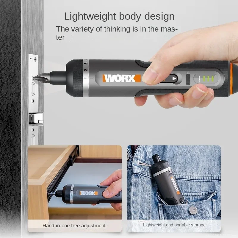 Набор мини-отверток Youpin Worx WX242, 4 в, беспроводные, с зарядкой от USB, с 30-битной набор инструментов для сверления