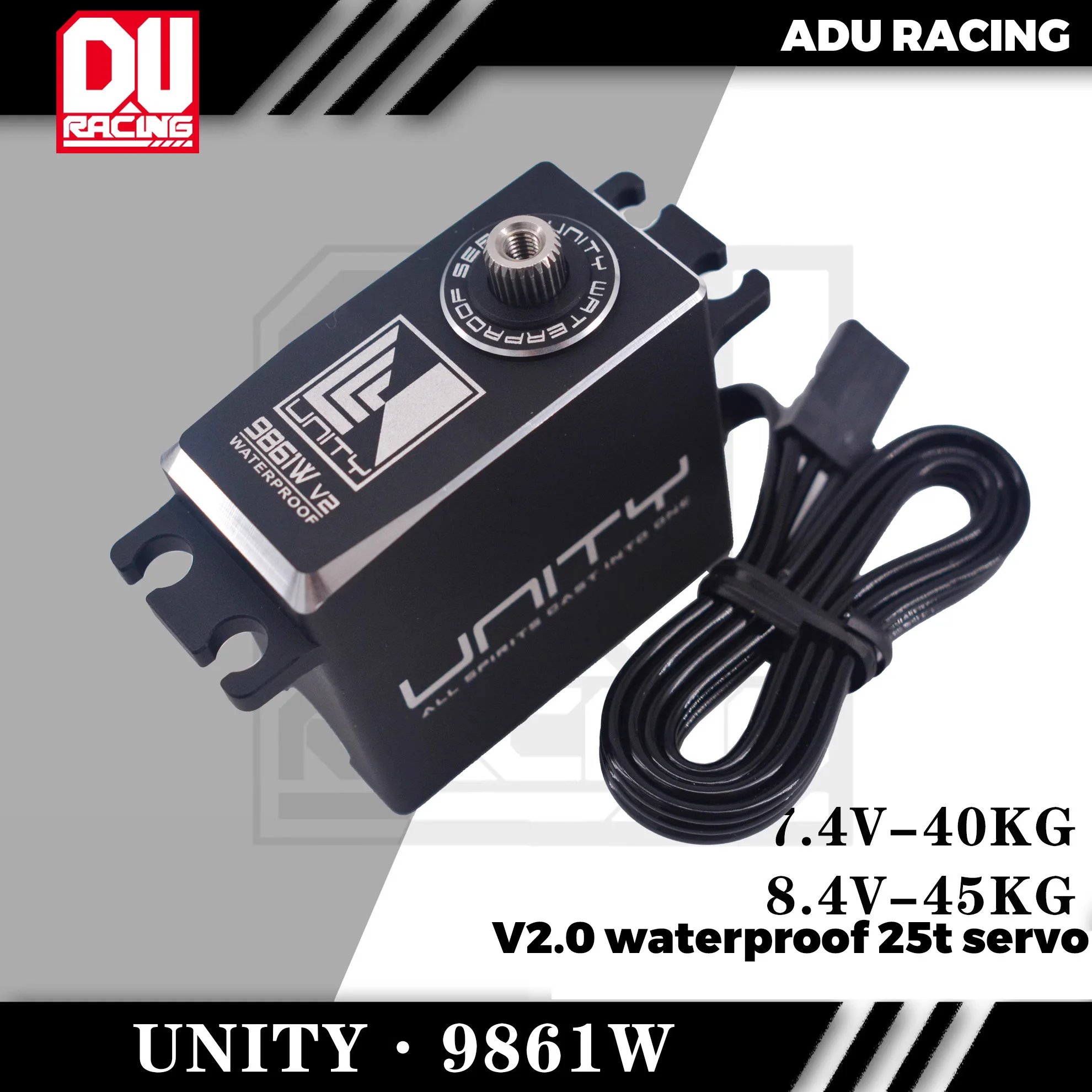 UNITY RC 9861W V2 WATERPROOF Competition Titanium Gear Brushless Ultra High Speed Digital Servo for 1/10 1/8 RC CARS