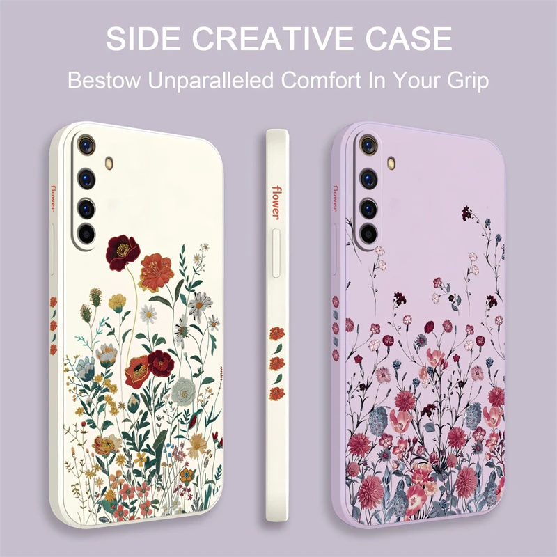 Rose Flower Plants Phone Case For OPPO Realme 9 10 11 5 7 6 Pro Plus 9I 8I 7I XT X2 GT NEO 2 Silicone Soft Shockproof Cover Capa