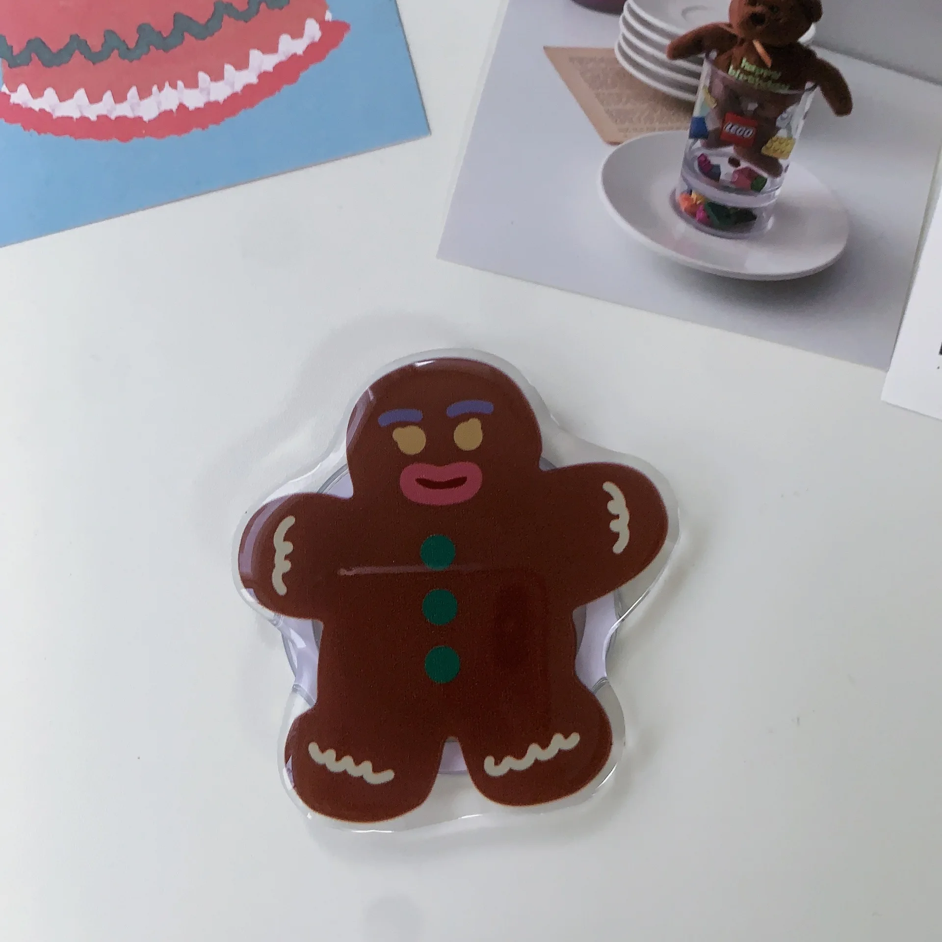 عنصر عيد الميلاد رجل الزنجبيل هدية دمية دب مناسبة ل Magsafe قوس مغناطيسي سطح المكتب كسول قطعة أثرية نموذج جديد