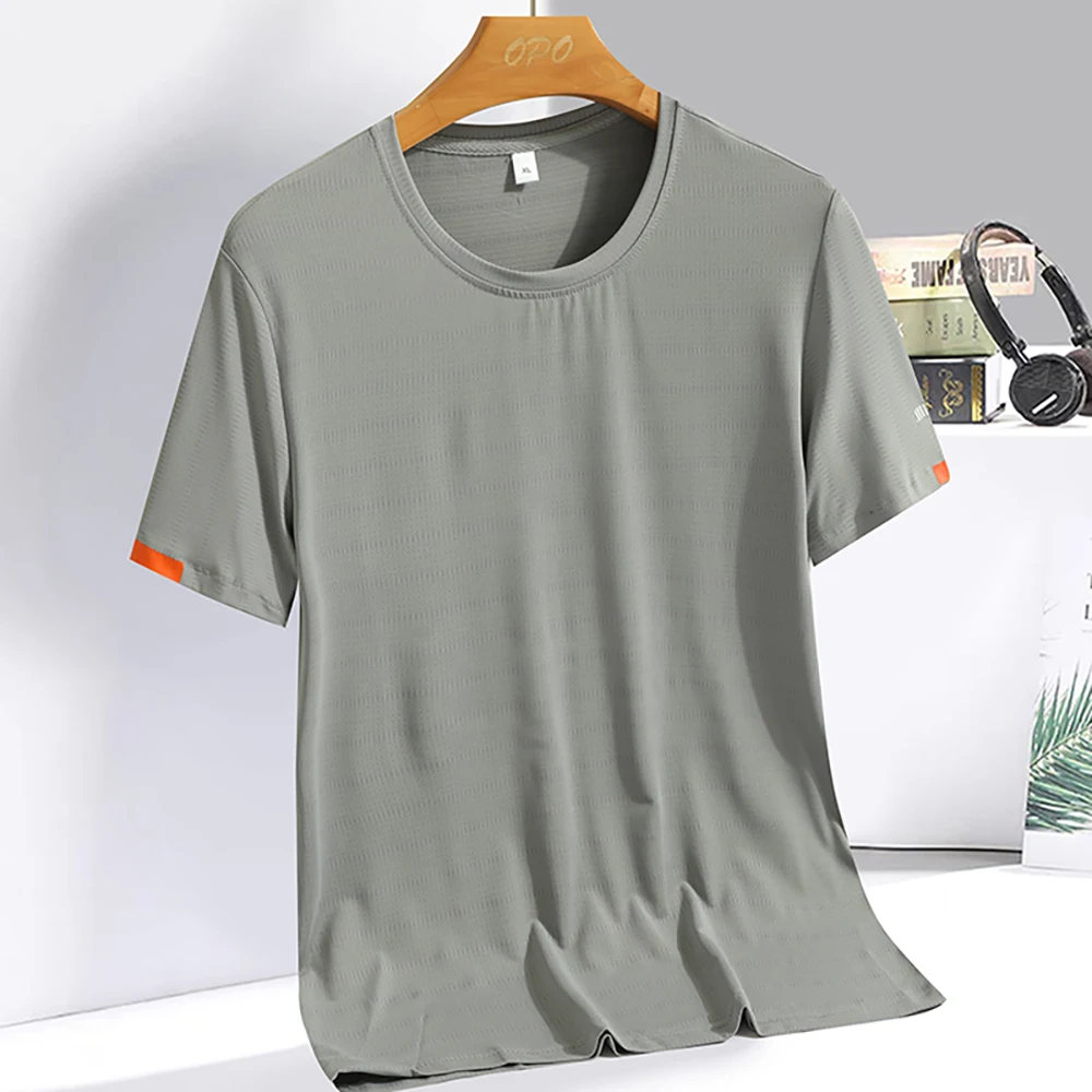 Summer Men's Fitness T Shirt Breathable Short Sleeve O-Neck Pullover Tight T-Shirts Gymnasium Clothing Outdoor Cosy Sports Wear