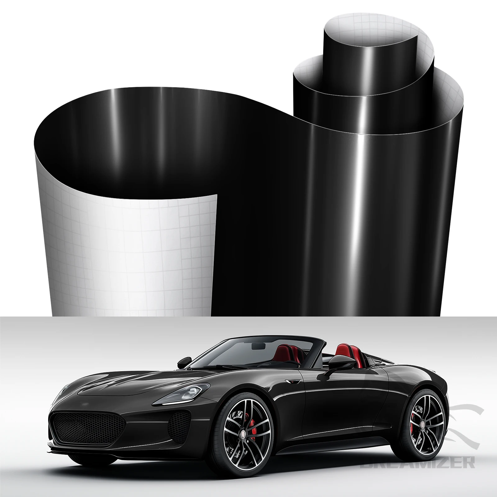 20X5FT High Glossy Black Carbon Fiber Vinyl Wrap Vehicle Sticker Decal Film Holographic Laser Vinyl Car Wrap Decal Sticker Film