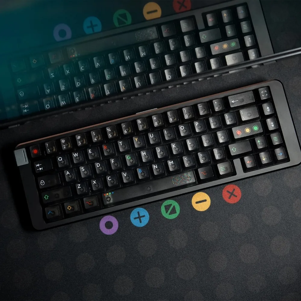 

122/142 Keys Black Light Fog Transparent Cherry Height PC/PBT Thermal Sublimation For 61 68 75 87 104 108 Mechanical Keyboard
