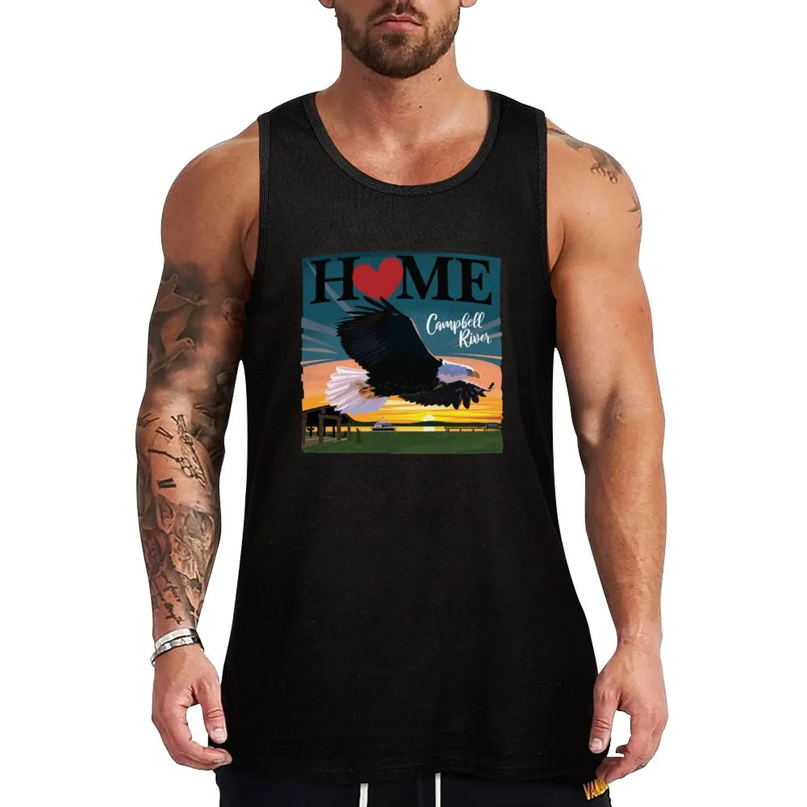 

I love Campbell River Tank Top male top vest for men Men's gym clothing running shirt underwear