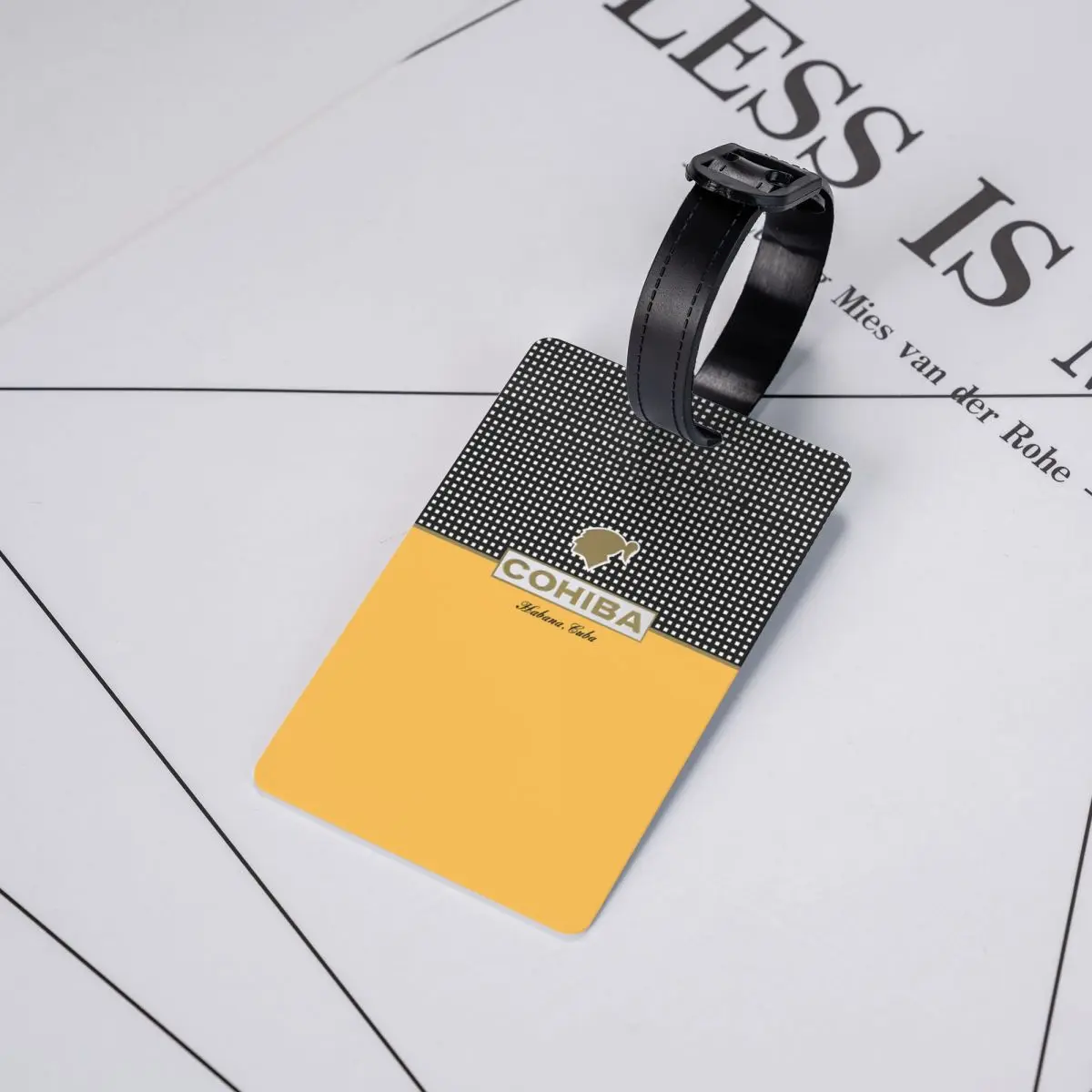 Custom Cuban Cohiba Cigars Luggage Tag With Name Card Privacy Cover ID Label for Travel Bag Suitcase