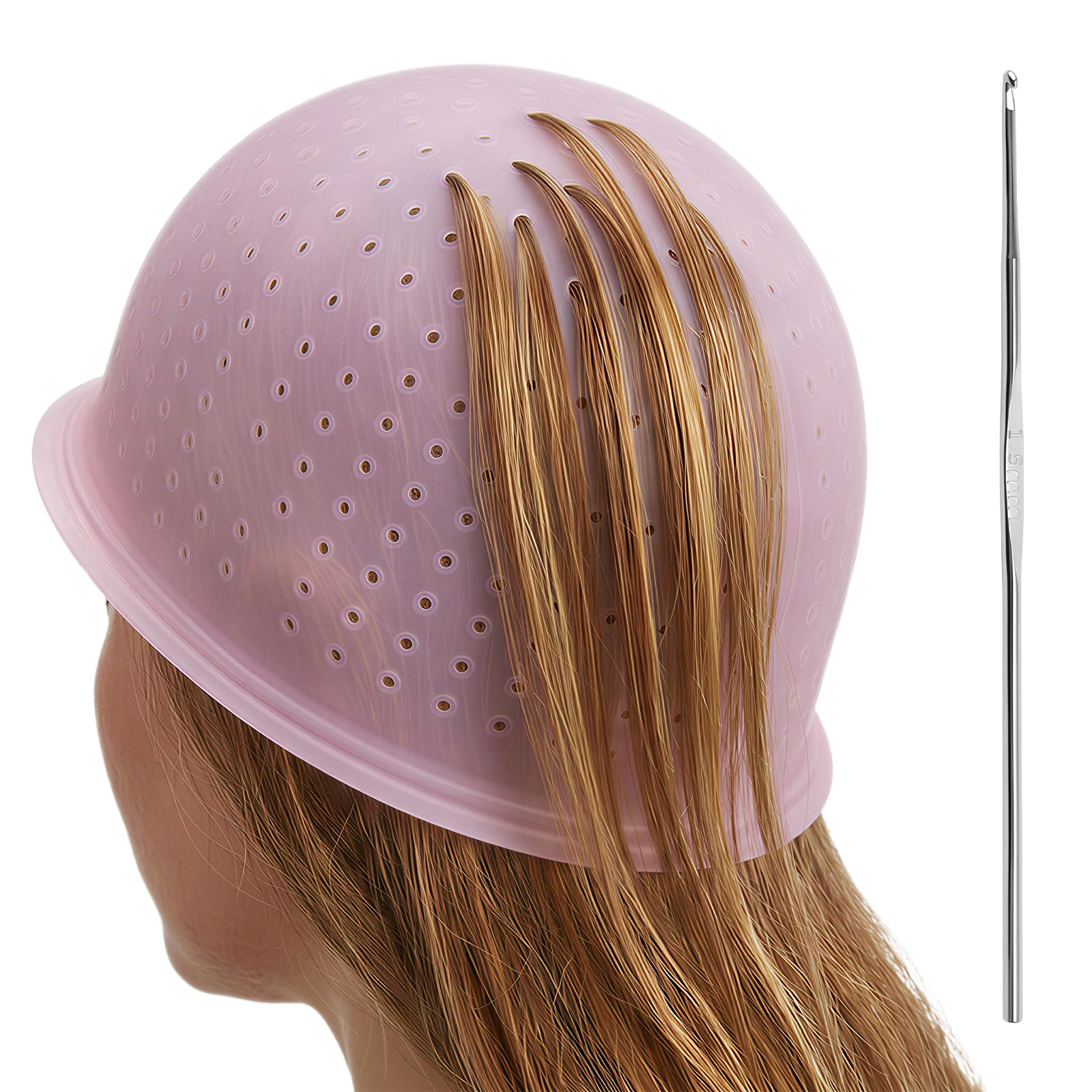 Silicone Hair Coloring Cap Hook Needle Professional Dyeing Tool Highlight Dyeing Frosting Dyeing Hats Barber Hair Highlight Cap