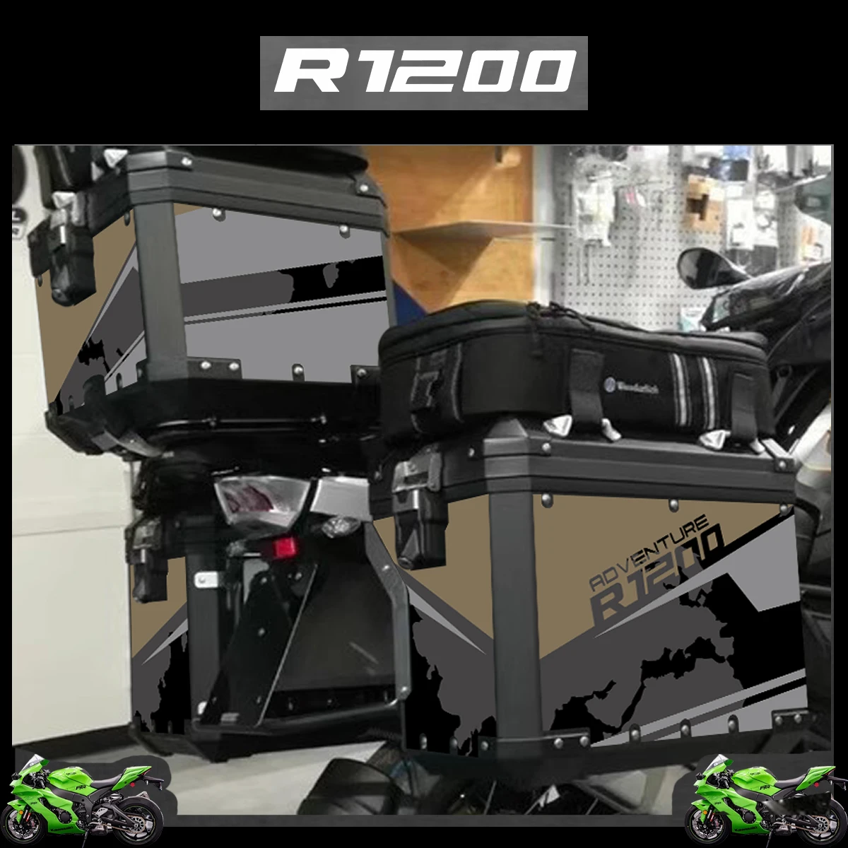 Motorcycle Stickers For BMW R1200GS R1200 GS 2004-2023 2022 2021 ADV Decorative Alloy Box Sticker Decal Set aluminium pannier