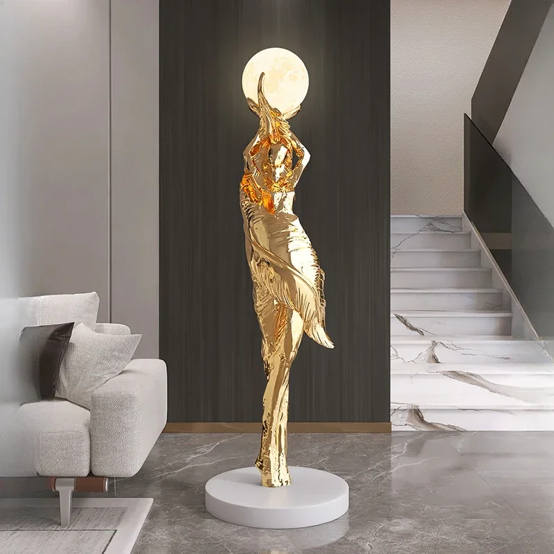 Modern Abstract Feather Girl Art Sculpture Home Decor Ornament
