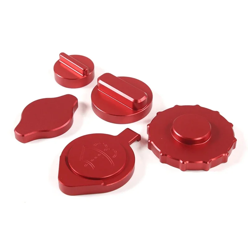 

K-Car Fuel Cap Engine Oil Cap Radiator Cap Washer Cap Brake Fluid Cap Cover Trim,Red For Honda N-BOX JF3 JF4 2017-2021