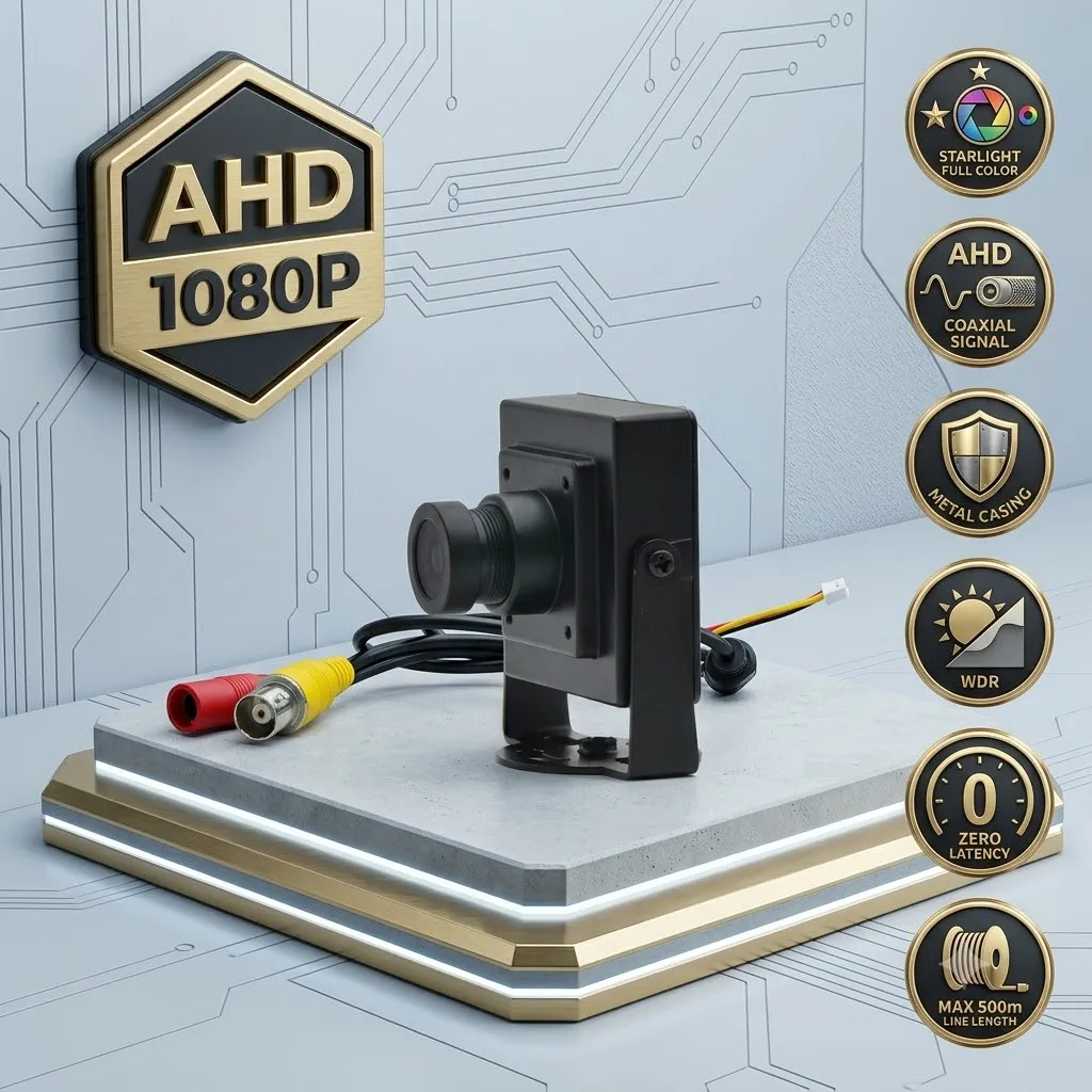 AHD 1080P Mini Metal Camera, IMX323 Startlight Module,  2.8/3.6/6/8/12/16/25mm Lens, for Home/Store/Warehouse/Parking/Farm