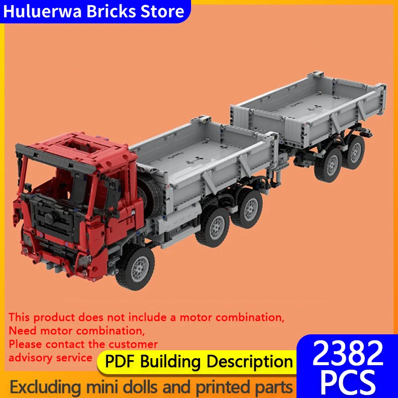 

Модель городской автомобиль MOC, строительные кирпичи, самосвал Феникса с прицепом, модульная технология, детские праздничные подарки, сборка игрушек, костюм