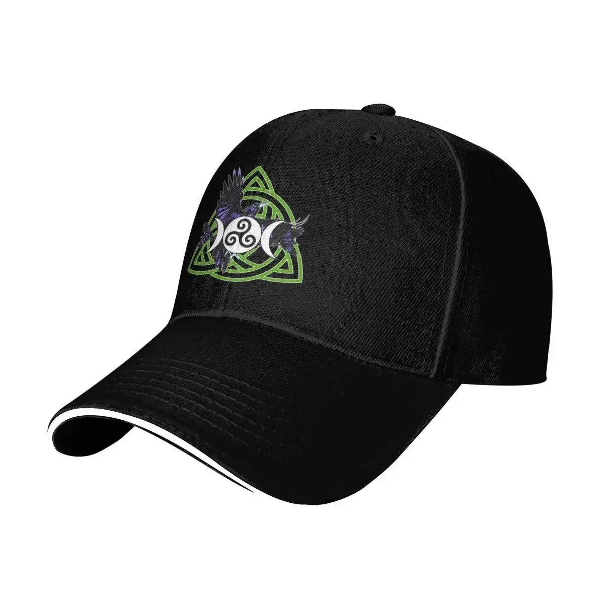 2026 The Morrigan Triple Goddess Raven - Witches Triple Moon with Triquetra Celtic Knot and Triskelion (GREEN VARIANT) Baseball