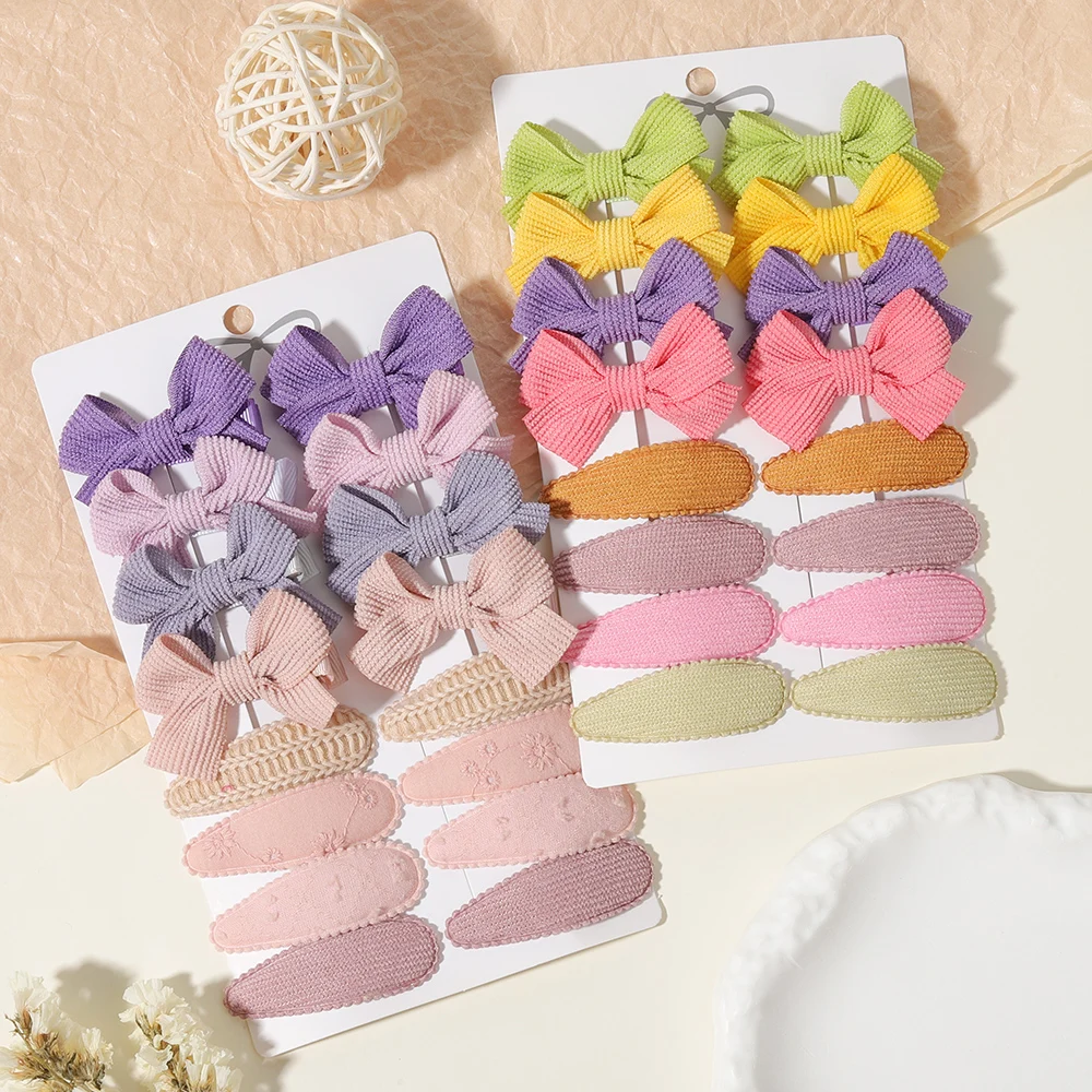 

16-20pcs/set Sweet and Cute Girl's Bow Hair Clip, Solid Color Bow and BB Clip, for Children,Babies,and Girls Hair Accessory Gift