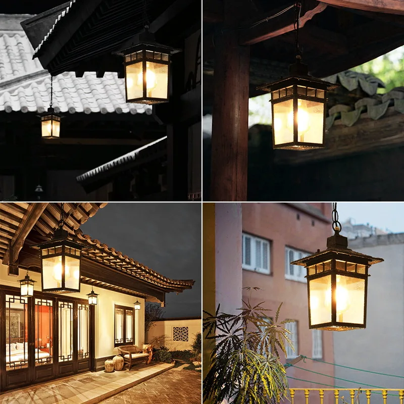 Chandelier Outdoor Waterproof And Rust-Proof Courtyard Lamp Corridor Aisle Balcony Lamp Outdoor Villa Garden Small Chandelier