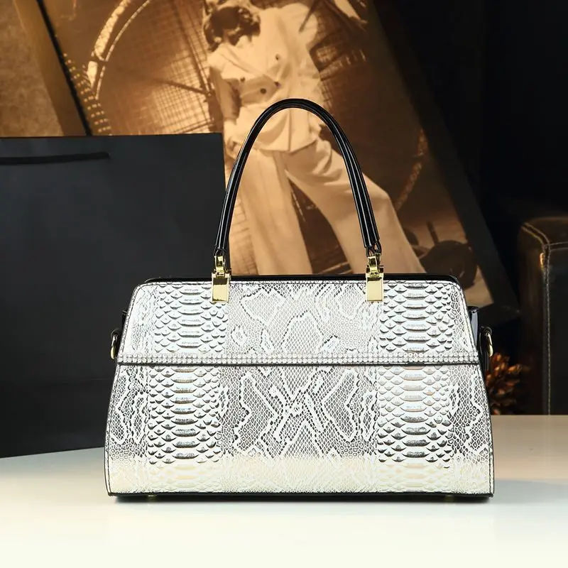 

2026 New Fashion Serpentine Women Handbags European Designer Patent Leather Shoulder Female Girl Brand Luxury Crossbody Bag