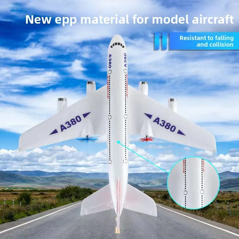 HW30 Remote Control Aircraft A380 Passenger Two-Channel Fixed Wing Foam Remote Control Aircraft Glider Model Aircraft