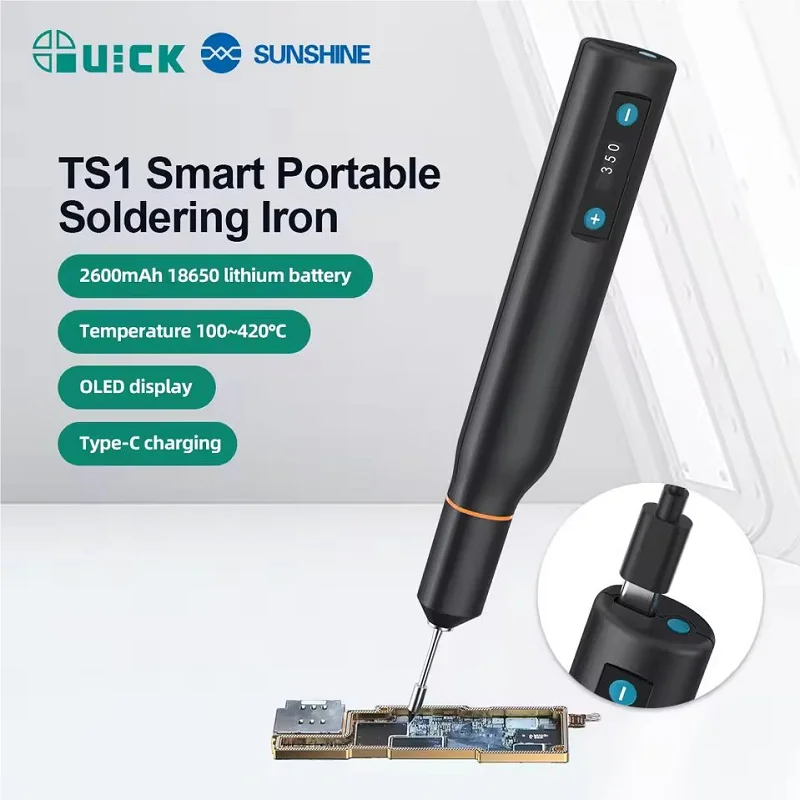 QUCIK TS1 Smart Portable Rechargeable Soldering Station Integrated Precision Welding Tip LCD Display Stable Temperature
