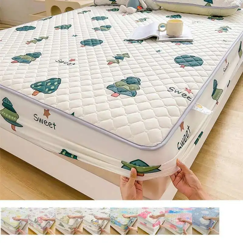 

Quilted Mattress Cover 150x200cm - Thick Skin-Friendly Fitted Sheet, 매트리스커버 Breathable Bed Covers (Pillowcase Sold Separately)