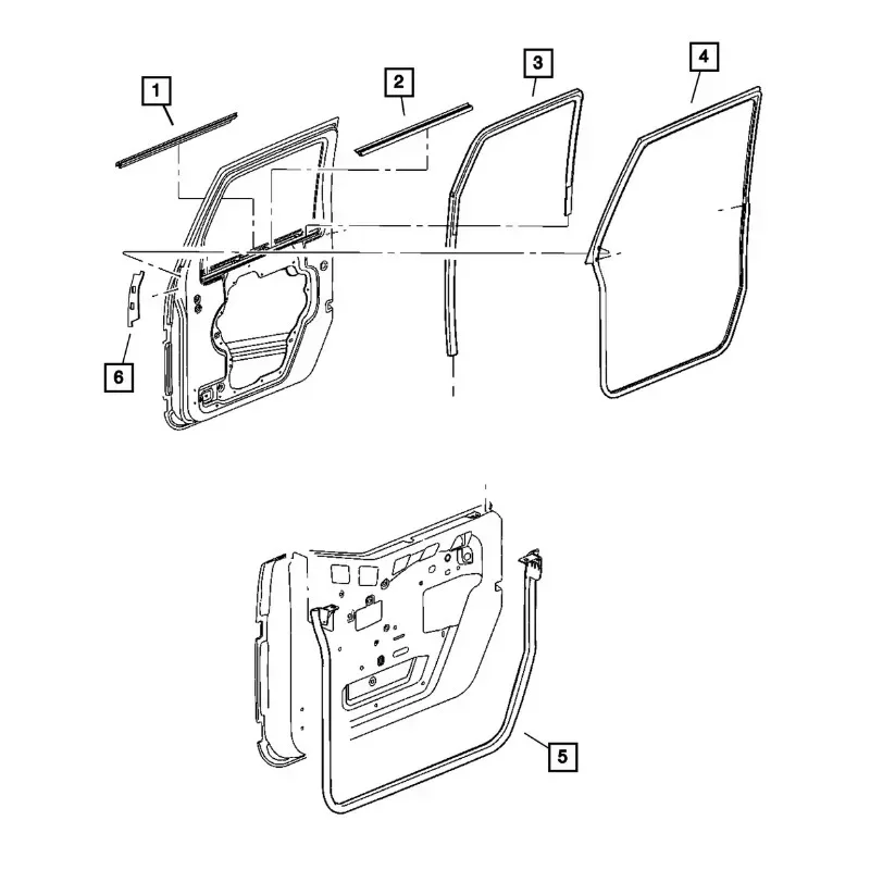 Une paire neuve de haute qualité pour Jeep Chrysler OEM 2014-2017, Wrangler Front Door-Run Channel Stores and Right 55395729tains 55395728tains