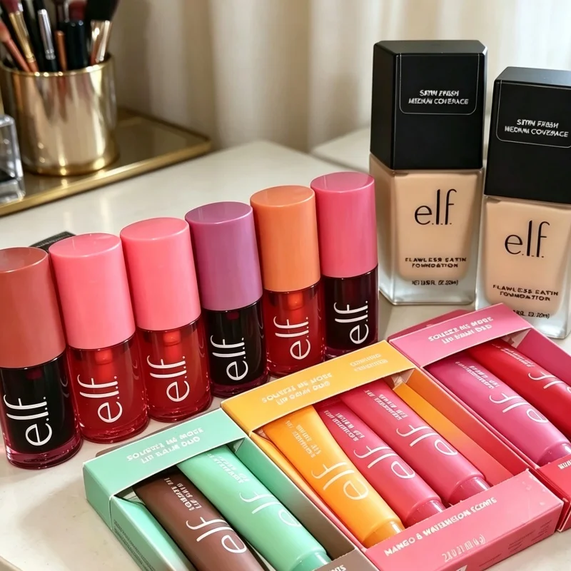 Popular Brands Elf 2Pcs Duo Set Mango-Watermelon Mint-Chocolate Bubblegum-Cherry Lip Balm Natural Lasting Moisturizer Lip Gloss