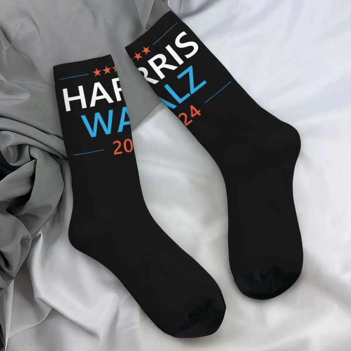 Women Men Socks Harris Walz 2024 Stockings Winter Casual Medium Soft Socks Graphic Skateboard Anti Slip Socks