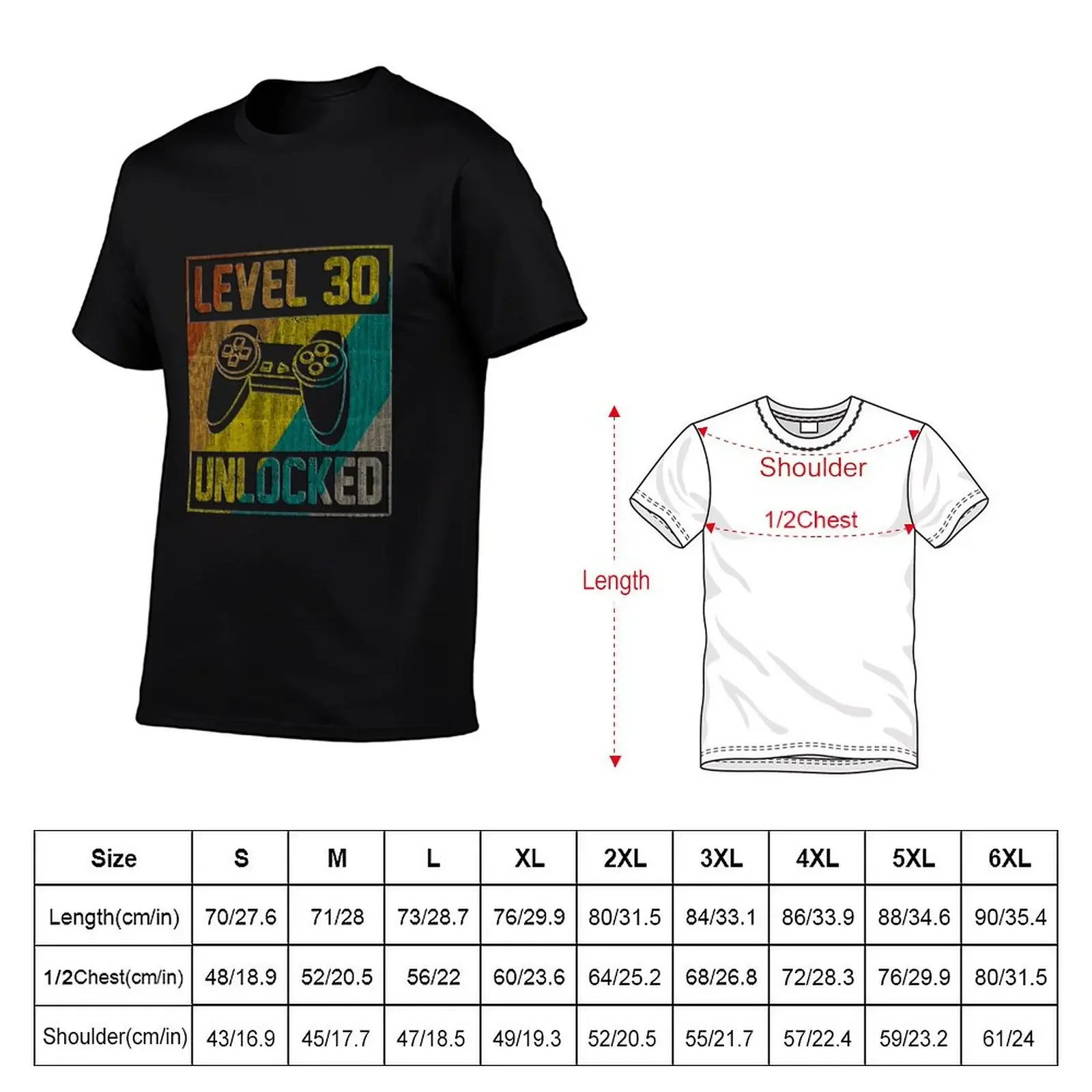 30th Birthday Gift Level 30 Unlocked T-Shirt Blouse blacks men workout shirt