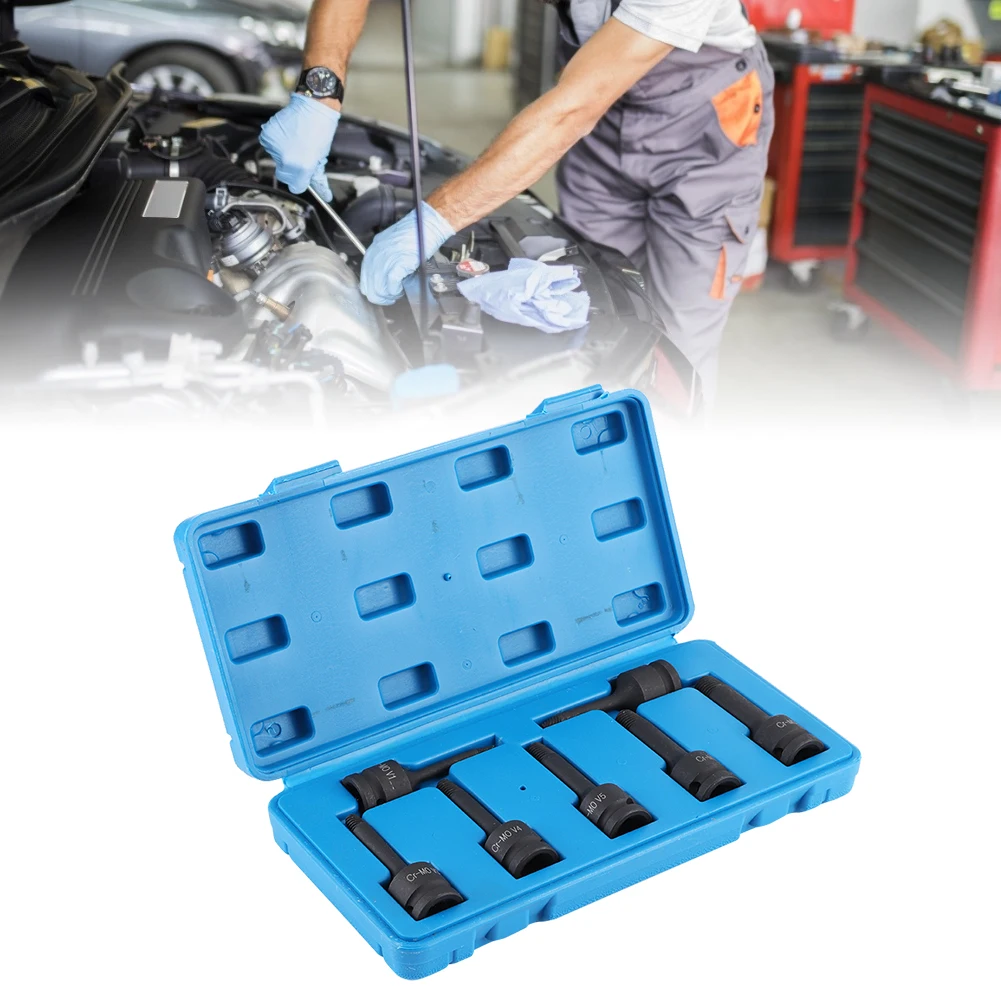 

7pcs/Set 1/2in 12.5mm Square Head Damaged Bolt Extractor Screw Thread Slippage Broken Stud Easy Out Remover Tool