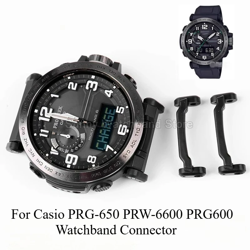 Image of Silikon für Casio PRG-650 PRW-6600 PRG600 Armband-Anschluss, Schwarz, Sondergröße, bessere Dehnung, um die Uhrenschnittstelle fest zu passen