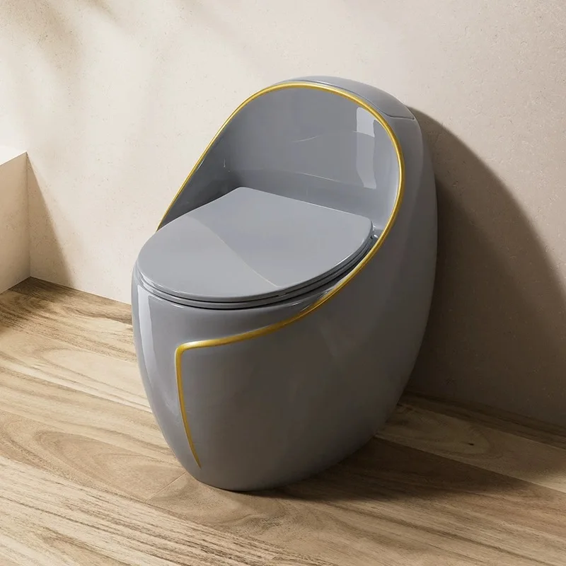 Color egg-shaped household toilet toilet small apartment bathroom siphon large diameter bathroom e-commerce
