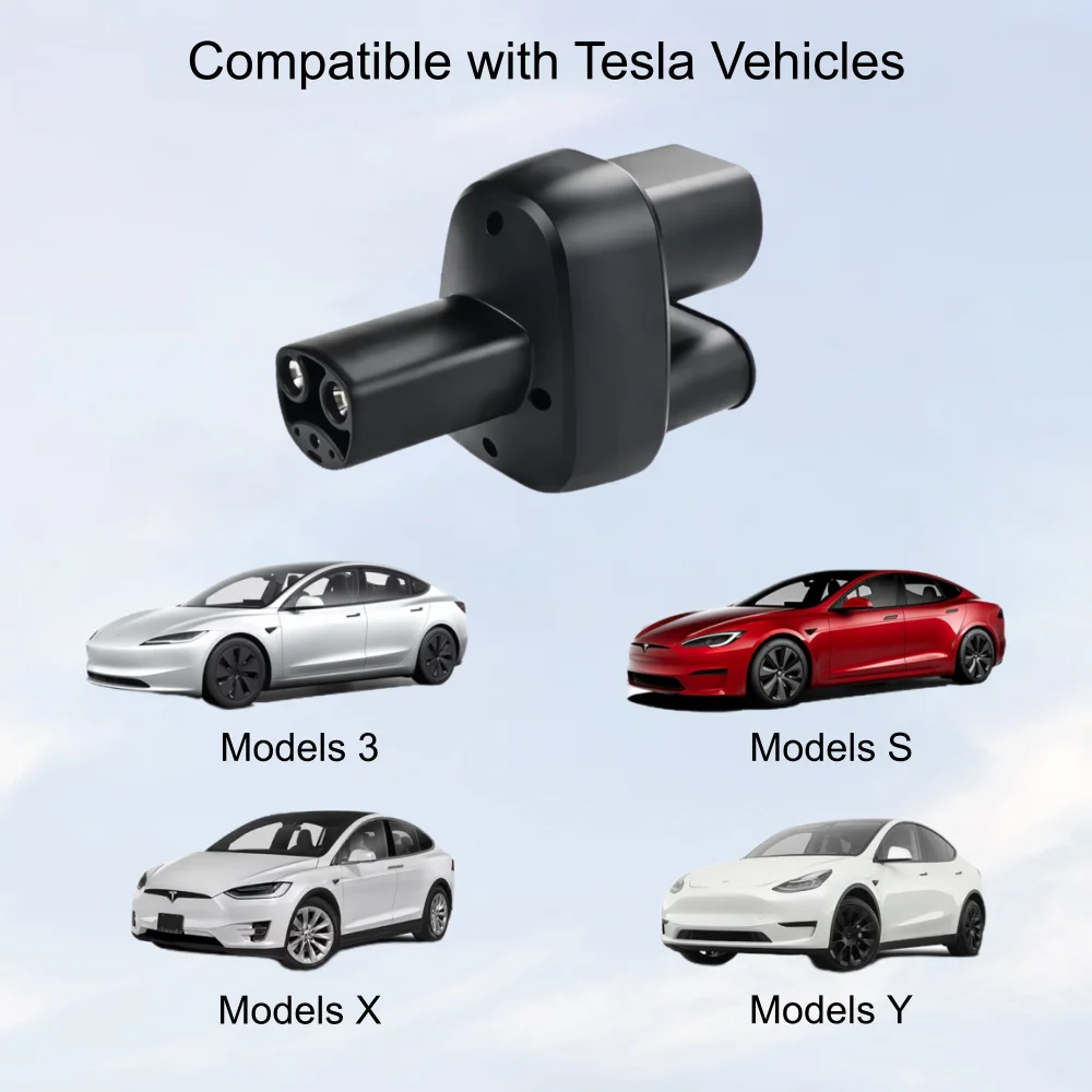 الطاقة الطريق السريع CCS2 إلى تسلا (NACS) EV محول الشحن 400A CCS كومبو 2 لمحول Cybertruck لمحول شاحن السيارة