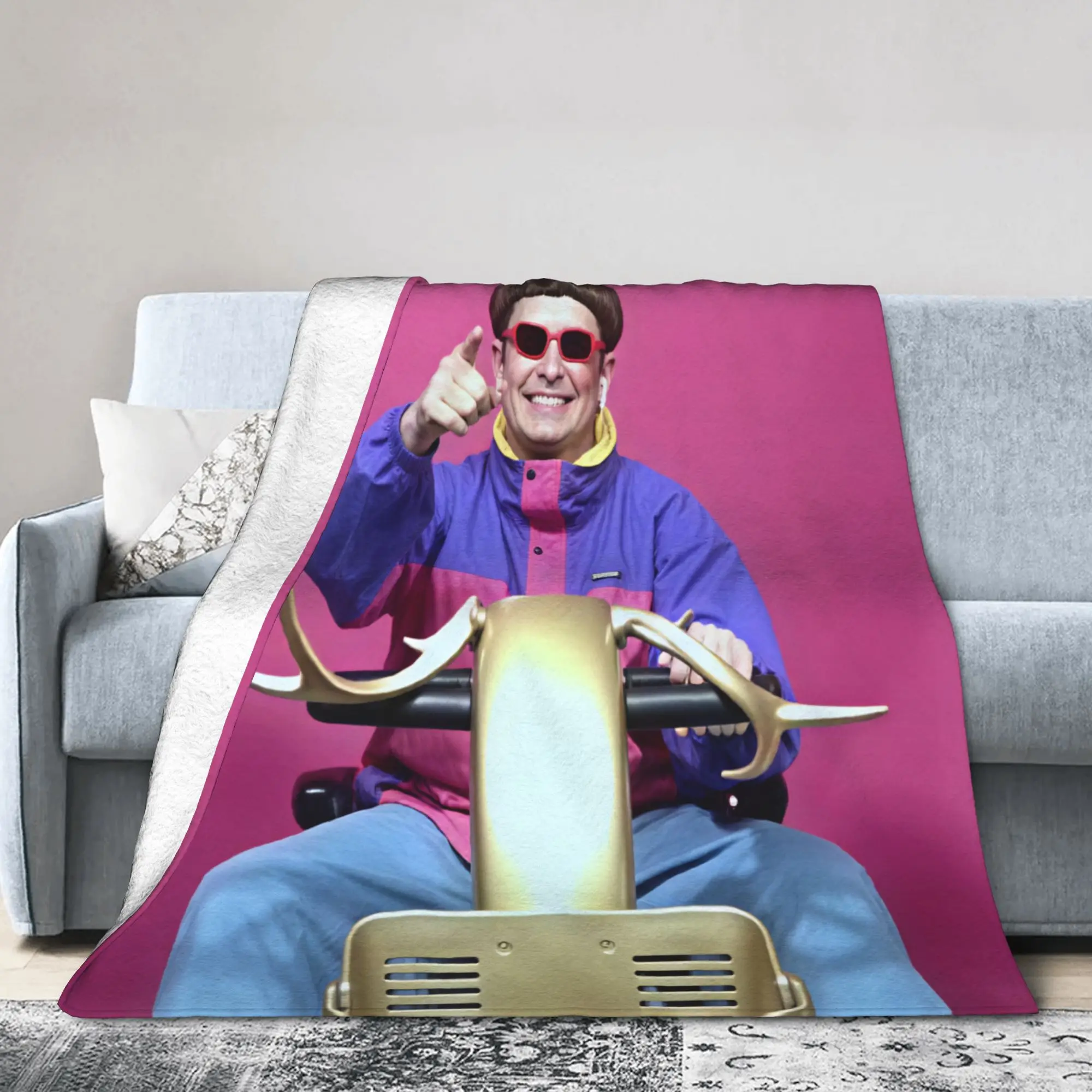 Oliver Tree Golden Scooter Pointing Flannel Blanket Warm Bedding Throws for Home Decor Decorative Bedspread Sofa Bed Cover