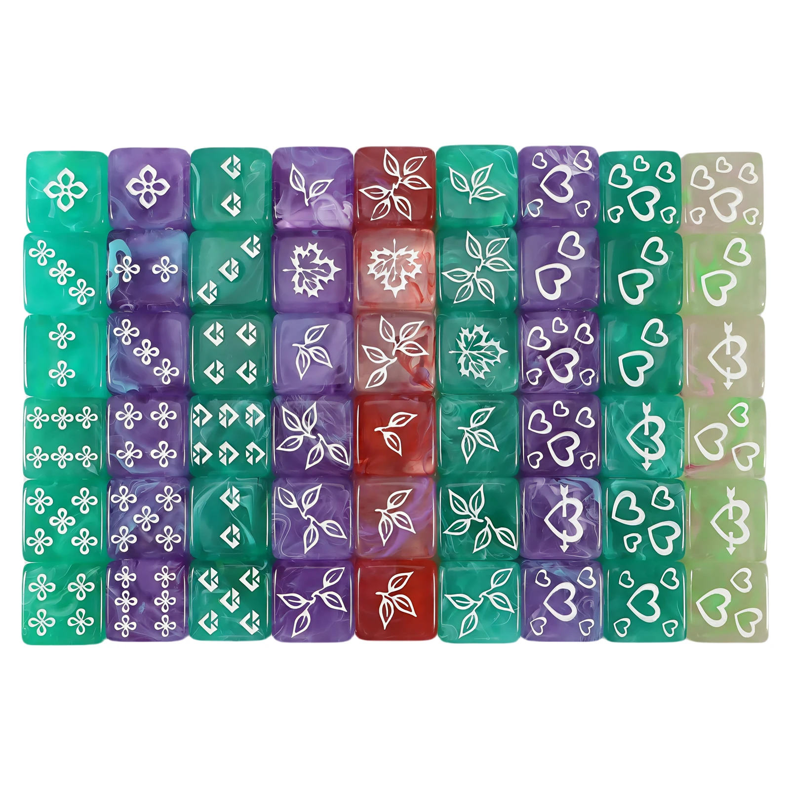 10Pcs Love Dice Set, Suitable for Card Games, 16mm D6, Acrylic Counting Love Numbers, Used for Luck Management