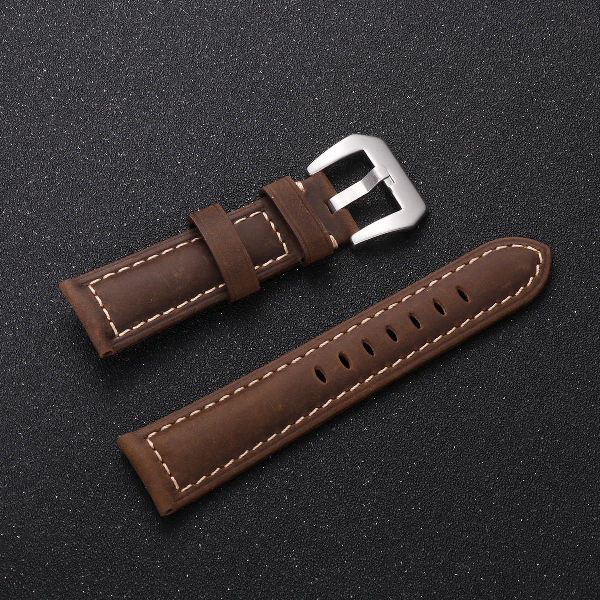 

1Pcs Watch Strap 22mm Stylish Durable Comfortable for Universal Large Dial Retro Watch Band Brown