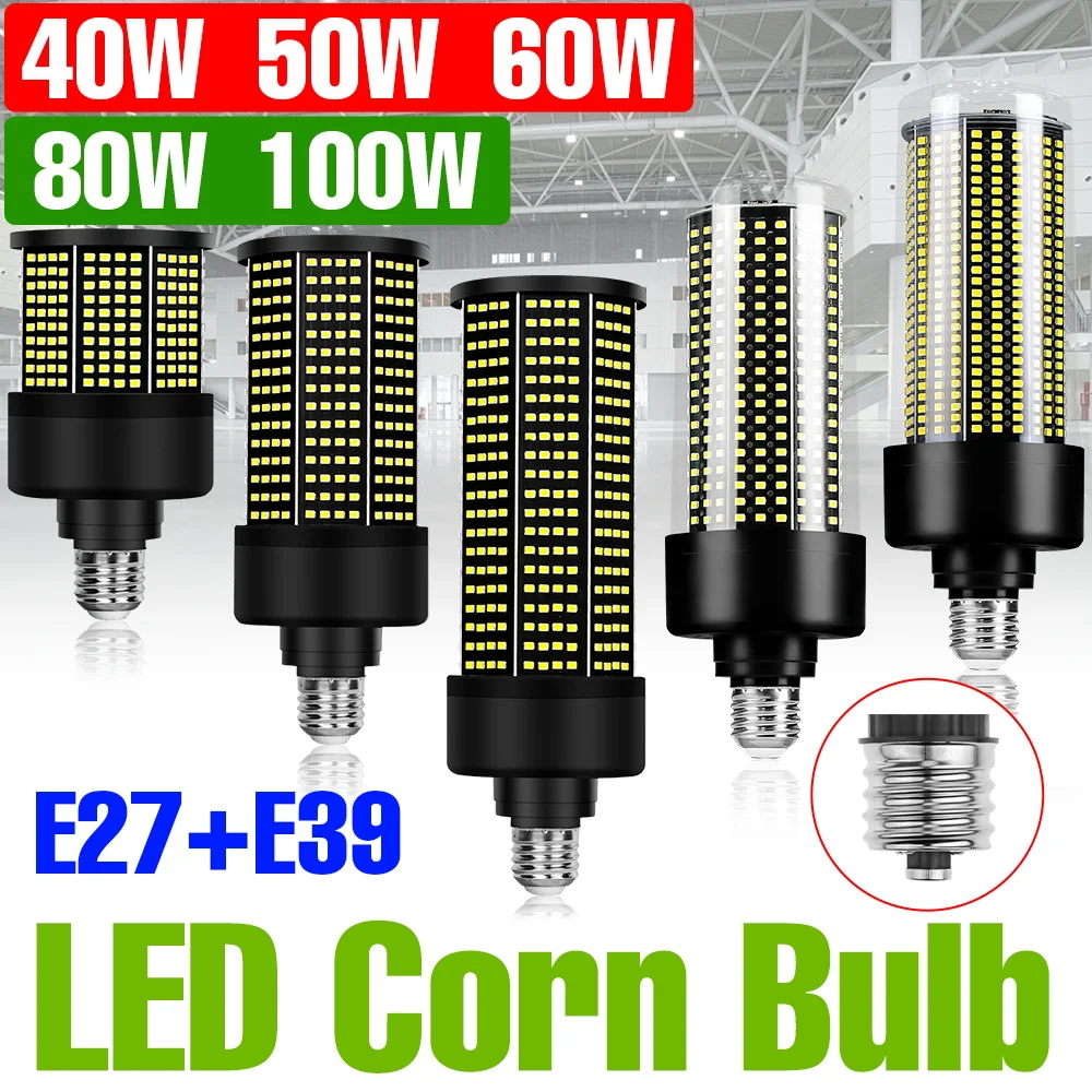 100W LED Corn Light Bulb E27/E26 Ceiling Lamp AC220V Chandelier Bulbs 110V Home Living Room Kitchen Office Bedroom  Lighting E39