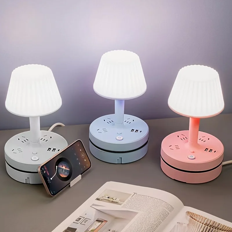 Candeeiro De Mesa LED, Candeeiro De Mesa Lâmpada de leitura Luz noturna com tomada Pode ser usado para uso múltiplo