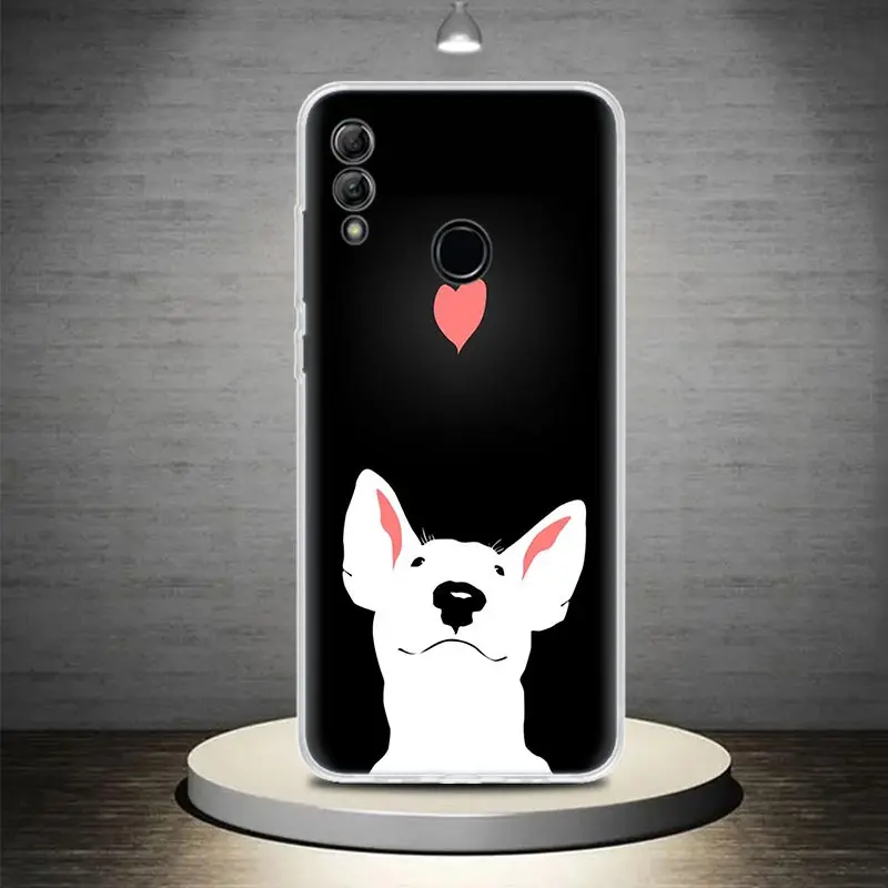 Bull Terrier Dog Puppies Phone Case Capa For Huawei Honor 9 10 Lite 9X 8X 8A 8S Y5 Y6 Y7 Y9 P Smart Z 2019 1020i Pattern Coque C