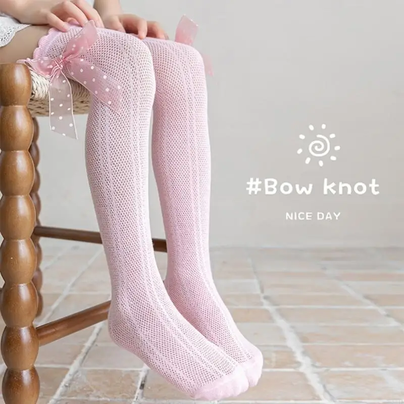 581F 1 쌍 어린이 달콤한 Bowknot 장식 양말 기능 레이스와 프릴 가장자리 생일 및 모임을위한 아기 쌓을 수있는 양말