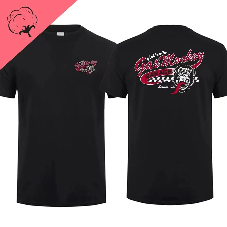2026 Summer Amazing Male T-Shirt Men's Cotton T-shirt Double Sided Gas Monkeys Garage Tops Streetwear Graphiiccs Print Man