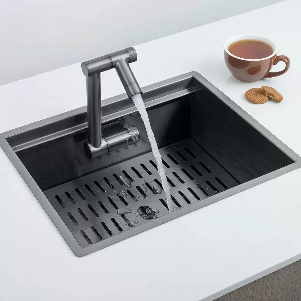 RV Sink Invisible Hidden Bar Counter Nakajima Tai Pool Mini Small Single Sink Taichung Basin Nano Black